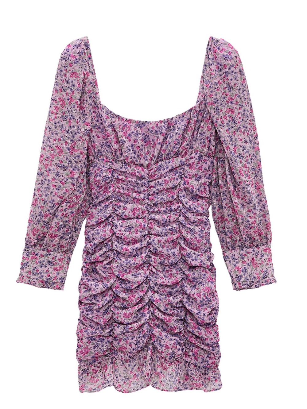 Zara Printed dress with drapping